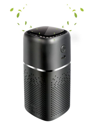 اشتري Car Air Purifier - Mini Portable Air Purifier with H13 True HEPA Filter for Smoke, Dust - Quiet Personal Air Purifier for Car Traveling Bedroom Office Use (Black) في السعودية