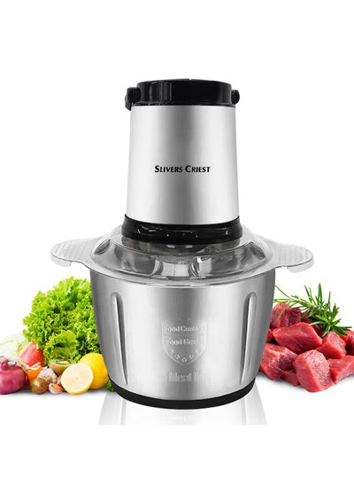 Buy 600w Electric Chopper 3.5L Meat Grinder 2 Speed Adjustable Food Processor, Vegetables and Meat Chopper Multipurpose Mincer with Double Layer 4-Blade Blade in Saudi Arabia