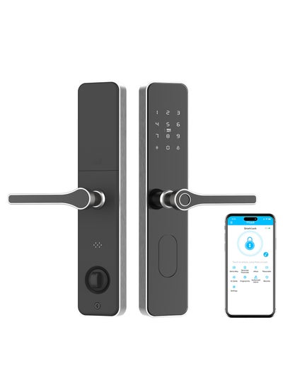 Buy Smart Door Lock Keyless Entry Door Lock Touchscreen Keypad Door Lock with Reversible Handle Stainless Steel Frame APP Control in Saudi Arabia