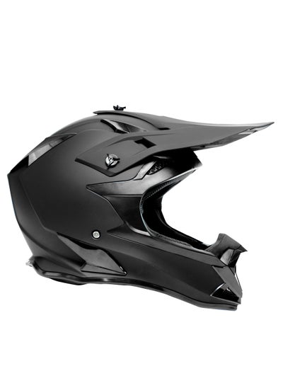 Buy Matte Black Off-Road Mountain Motocross Full Face Helmet, 1 Piece in UAE