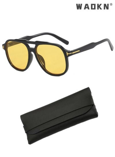 Buy Polarized Trendy Square Wrap Around Shades for Women Men, Oversized Flat Top Sunglasses, Over Sun Glasses UV Protection, Fashion Anti-Glare Sun Shades for Driving, Fishing, Traveling in Saudi Arabia