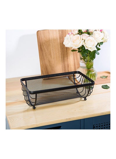 اشتري Atticus Iron Fruit Basket Metal Iron Modern Houseware Dish Rack L 30x18 X H 10cm Black في الامارات