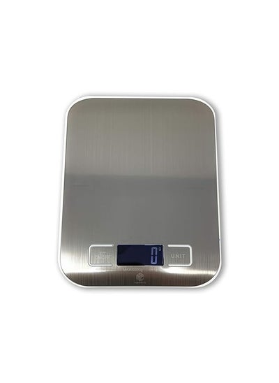 Buy MSC High-precision digital electronic kitchen scale to measure the weight of coffee and cooking purposes, LCD display, multi-function, tare weight drop feature, stainless steel, A-batteries, 5 kg, silver in Egypt