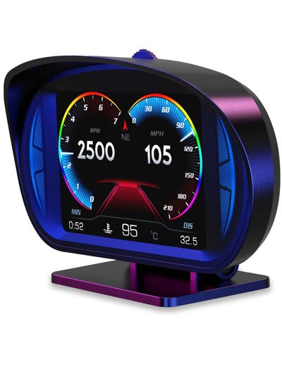 اشتري OBD2 Digital Speedometer, Universal Head Up Display (HUD), with Multi Function and Alarm Setting HD Display, Speed, Tachometer, Troubleshooting, for Most Vehicles After 2008 في الامارات