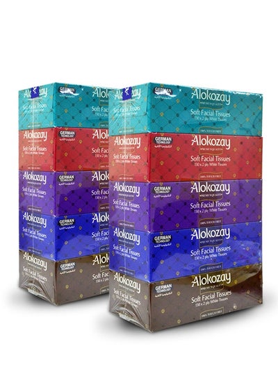 Buy Facial Tissue 130 Sheets 2ply Pack of 10 in UAE