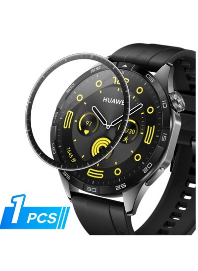 Buy Huawei Watch GT4 46MM Screen Protector, Full Cover 3D Curved Screen Protector for Huawei Watch GT4 46MM Black/Clear in UAE