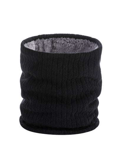 Buy New Couple Fleece Neck Warmer Unisex Thick Knit ScarfBlack Black in UAE