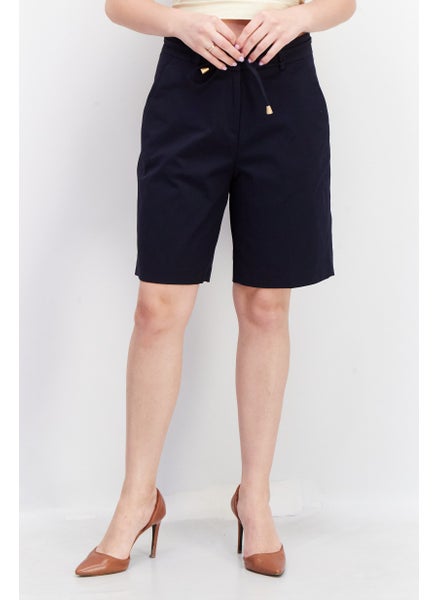 Buy Women Plain Basic Short, Navy in Saudi Arabia