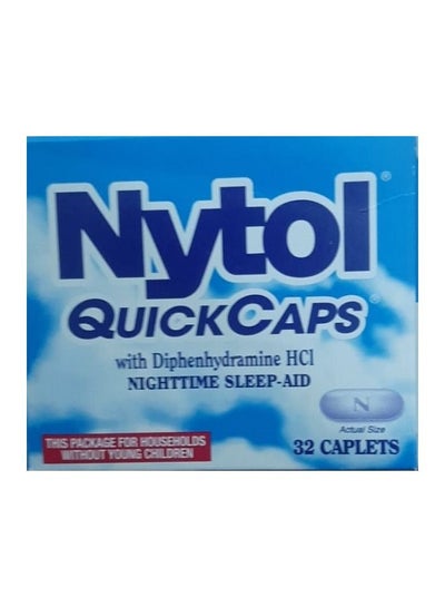 Buy Nighttime Sleep Aid Quick Caps With Diphenhydramine Hcl Mg Caplets 32 Tablets in UAE