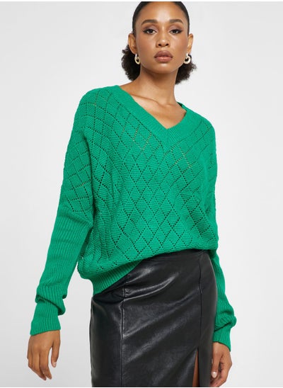 Buy Cable Pattern Detail Sweater in UAE