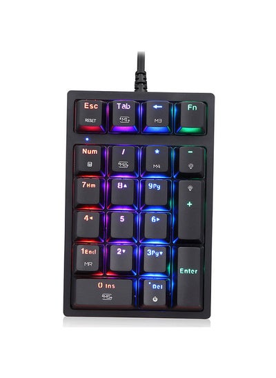 اشتري K24 Numeric Mechanical Keyboard 21 Keys USB Wired Keyboard with 13 RGB Light Effects OUTEMU Blue Switch في الامارات