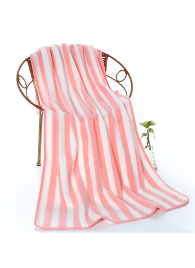 Buy Multi Purpose Bath Towels, Bath Towels Beach Towel Towel Bath Towel Bathroom, Luxury Striped Bathroom Adult Bath Towel Pink (70*140 cm) in Saudi Arabia