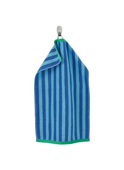 Buy Hand Towel Bright Blue And Light Blue Striped 40X70 Cm in Saudi Arabia