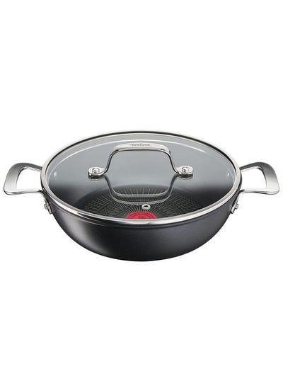 اشتري Unlimited Non-Stick Thermo-Signal Shallowpot With Glass Lid Black 26 cm في الامارات