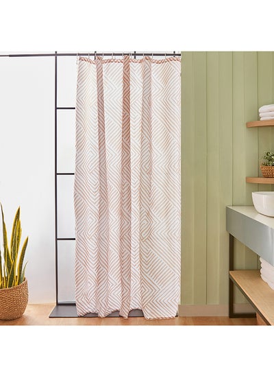 Buy Aristo Polyester Shower Curtain with 12 Hooks 200 x 180 cm in Saudi Arabia