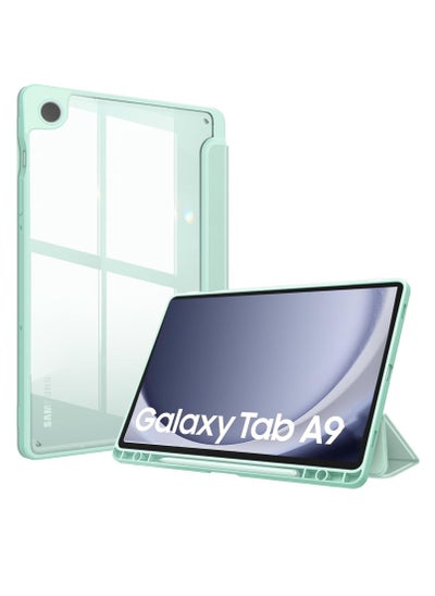 Buy Case for amsung Galaxy Tab A9 8.7 inch SM-X110 / SM-X115 , Hybrid Slim Case Cover Shockproof Cover with Clear Transparent Back Shell(Mint Green) in Egypt