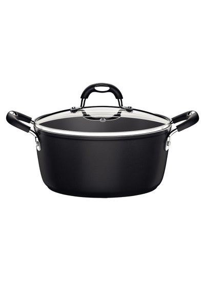 Buy Monaco Induction 20cm 2.6L Black Aluminum Casserole with Interior and Exterior Starflon Premium PFOA Free Nonstick Coating in UAE