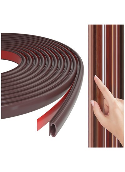 Buy Security Door Sealing Strip, 6 M Brown Door Weather Stripping Door Frame Strip Self-Adhesive Rubber Door Insulation Strip Door Soundproof D Shape Weather Strips for Door Gap Blocker in UAE