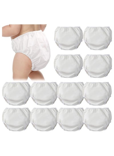 12 Pairs Baby Potty Training Pants, Waterproof Plastic Pants for