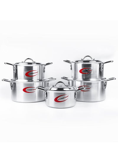 Buy 5pc Premium Quality Aluminium Casseroles with Lid Blaze Set in UAE