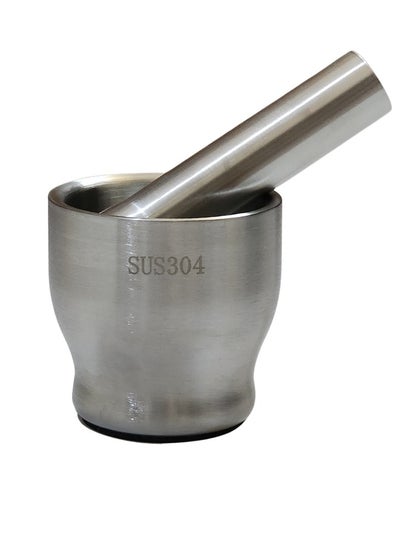 Buy Stainless Steel Mortar and Pestle, for Grinding Spices and Nuts Manually 10 Cm in Egypt