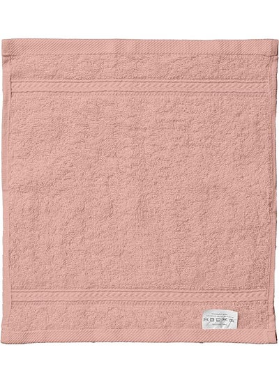 اشتري Terry 100% Cotton 480 Gsm Face Towel Super Soft Quick Dry Highly Absorbent Dobby Border Ring Spun Size: 30 X 30Cm Peach في السعودية