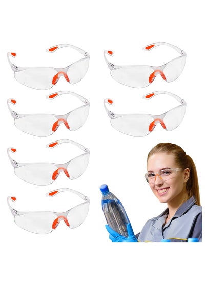 اشتري 12Pcs PC Transparent Safety Gles for Work Scratch Resistant Anti Fog Coating Safety Goggles Eye Protection for Woodworking Lab Work Mowing Yard Work Equipment Against Dust في الامارات