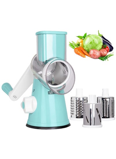 Buy Rotary Hand Grater with 3 Round Stainless Steel Multifunctional Blades SM-33146 in Saudi Arabia