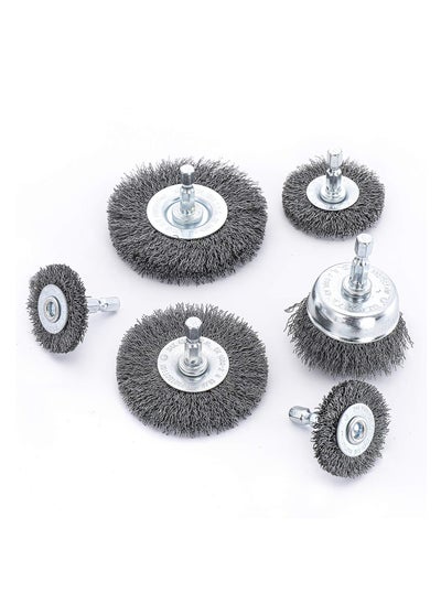 اشتري Drill Wire Wheel Cup Brush Set, 6Pcs Coarse 0.010in Crimped Wires, Enhanced Durability with Thicken Face Width, 1/4In Hex Shank for Efficient Operation في الامارات