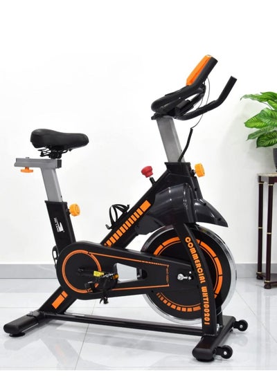 اشتري Indoor Cycling Stationary Fully Adjustable Exercise Bike With 13kg Flywheel- Orange في الامارات