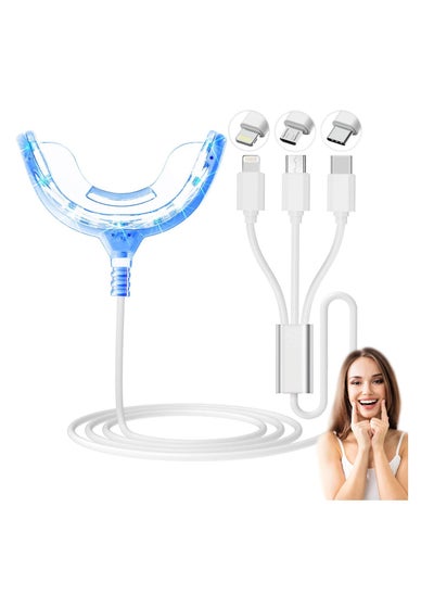 Buy Teeth Whitening Light, New Upgrade 16 LED Teeth Whitening Accelerator Light Mouth Tray Teeth Whitening Enhancer Light Trays Connected with iPhone/Android/Type-C for Home Use in Saudi Arabia