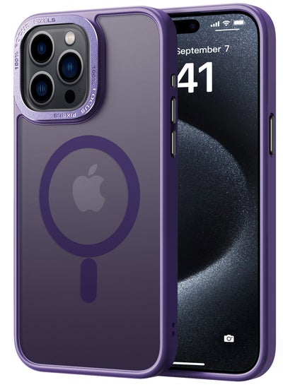 Buy Magnetic Case for iPhone 15 Pro Max, Compatible with MagSafe Shockproof Protection Cover, Translucent Matte Phone Case with Strong Magnet, Slim Case for Apple 15 Pro Max 6.7 Inch (2023)(Purple) in Saudi Arabia