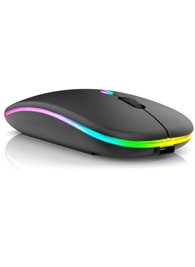 Buy Slim Rechargeable Wireless Mouse with LED Light in Saudi Arabia