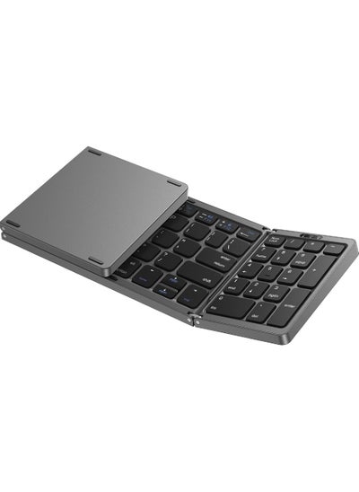 Buy Foldable Bluetooth Keyboard Folding Wireless Keyboard with Number Pad Multi-Device and Rechargeable Keyboard for iPad iPhone Android Windows Laptop Desktop Tablet and PC in Saudi Arabia