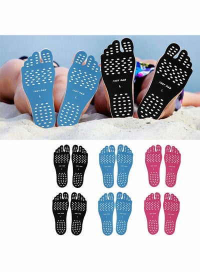 Buy Beach Foot Pads Barefoot Adhesive Invisible Shoes Stick on Foot Pad Stickers Stick on Soles Anti-Slip Waterproof Silicone Unisex Footing Pad for Surfing Yoga Swimming 6 Pack in Saudi Arabia