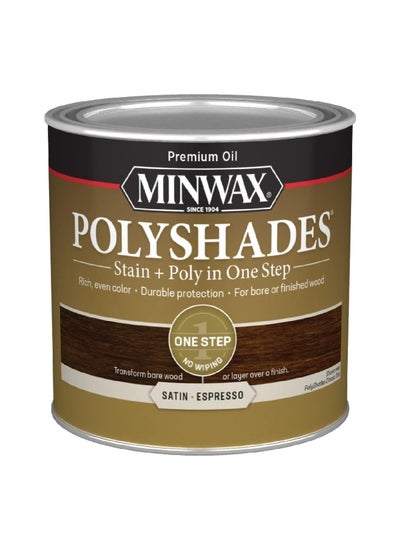 Buy Polyshades One Step Wood Stain and Polyurethane Finish Satin Espresso 0.5pt 213974444 in Saudi Arabia