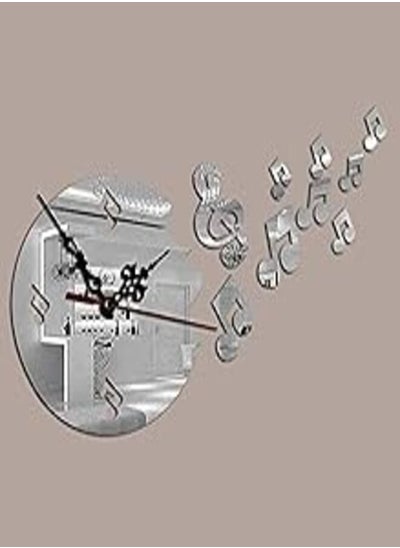 Buy music symbol mirror sun acrylic wall clocks 3d home decor diy art clock watch-ejv in Egypt