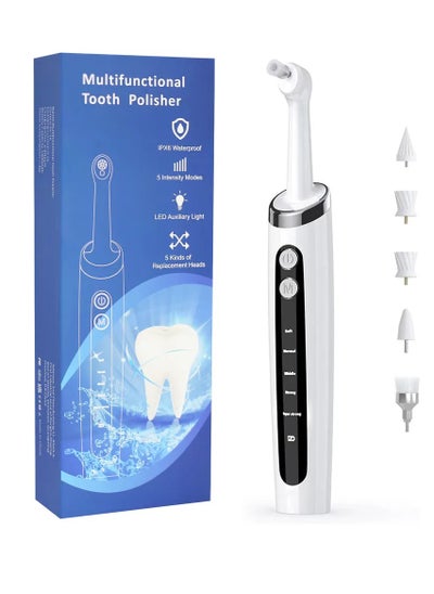 Buy Electric Tooth Polisher Teeth Whitening Kit With 5 Replacement Heads Led Light Usb Rechargeable Ipx6 Waterproof 5 Modes Teeth Whitening Dental Calculus Removal For Better Whitening Effect in UAE