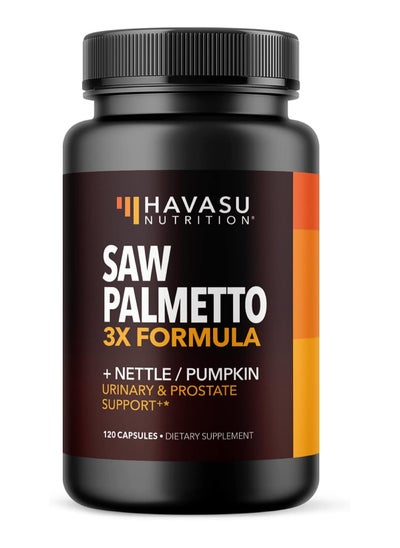 اشتري مكمل Saw Palmetto بتركيبة قوية 3X مع نبات القراص اللاذع + مستخلص بذور اليقطين في السعودية