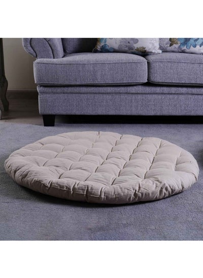 Buy Roxy Round Floor Cushion | Beige |Plush And Soft | D100Cm in UAE