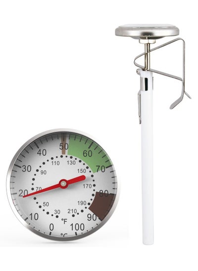 Buy Kitchen Thermometer  Suitable for Milk, Coffee, Tea and Liquid, Milk Frothing Stainless Steel Thermometer 13.7cm with clip and probe cover in Saudi Arabia