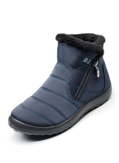 Buy Ankle Boots Thermal Waterproof Cotton Boots Blue in Saudi Arabia