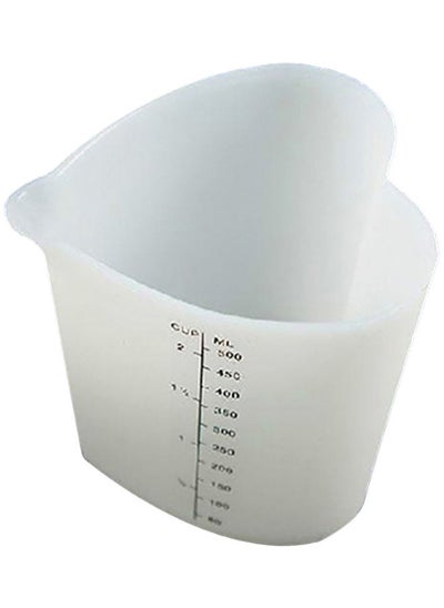 Buy Love Heart Stir Pour Measuring Cup White 10.5x9.5cm in UAE