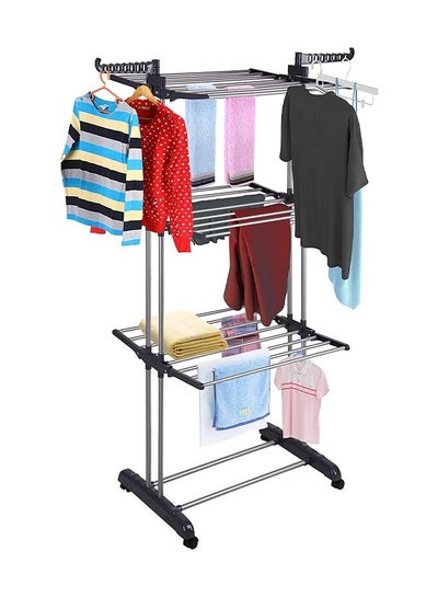 Foldable 3 Tier Clothes Drying Rack for Laundry Rolling white/black ...