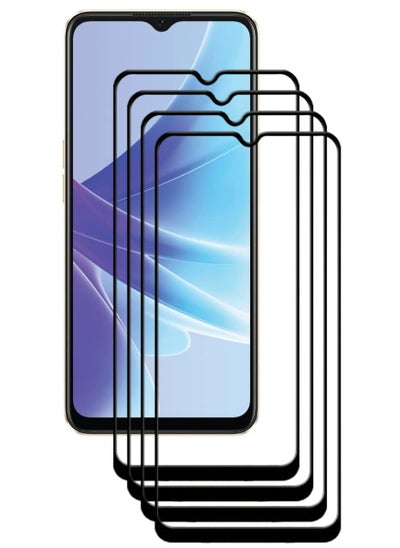 Buy 4 Pieces Antistatic ESD Dustproof Premium Quality High Definition Tempered Glass Screen Protector Designed For Oppo A77s in UAE