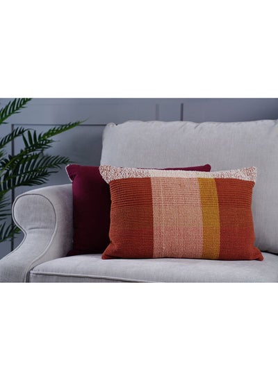 اشتري Nomad Plaid Filled Cushion 40x60Cm Orange في الامارات