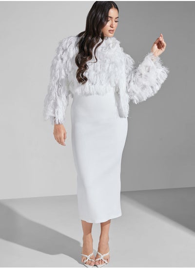 Buy Fur Detail Dress in UAE