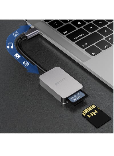 اشتري قارئ بطاقات 2 في 1 USB-C SD MicroSD - رمادي في الامارات