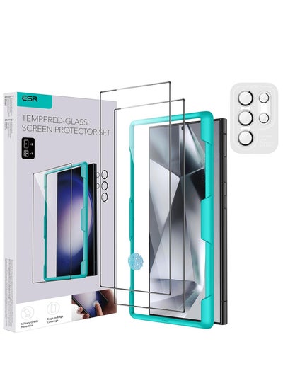 Buy ESR for Samsung Galaxy S24 Ultra Screen Protector Set, 2 Tempered Glass Screen Protectors and 1 Set Individual Lens Protectors, 2.5D Curved Edges, Full-Coverage Protection, Scratch Resistant, 2+1 Pack in UAE