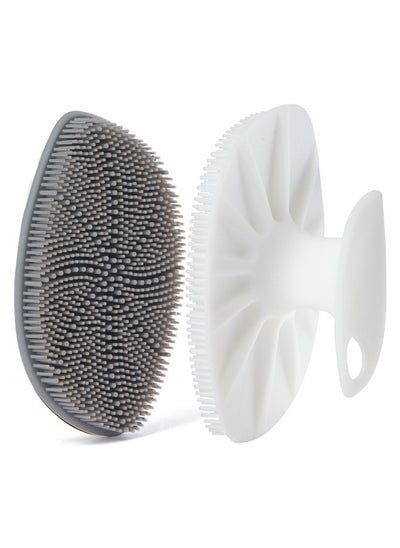 Buy Silicone Face Scrubber, Facial Cleansing Brush Silicone Manual Face Washing Brushes,Gentle Exfoliation Pad & Massage Skin Care for Men Women Cleansing and Exfoliating, White+Gray in Saudi Arabia